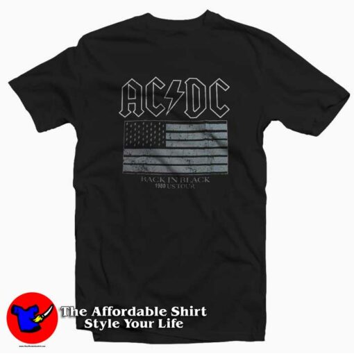 ACDC Back In Black Tour US Flag Unisex T-shirt On Sale