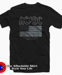 ACDC Back In Black Tour US Flag Unisex T-shirt On Sale