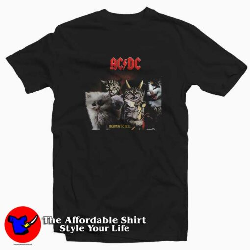 ACDC Cat Rock Band Highway To Hell Metal T-shirt Cheap