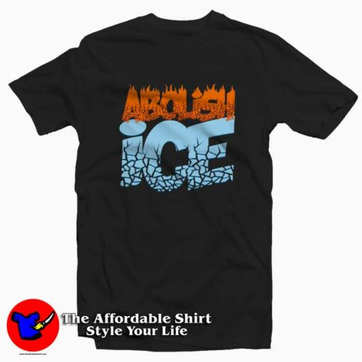 Abolish Ice Flame Cracked Unisex T-shirt On Sale