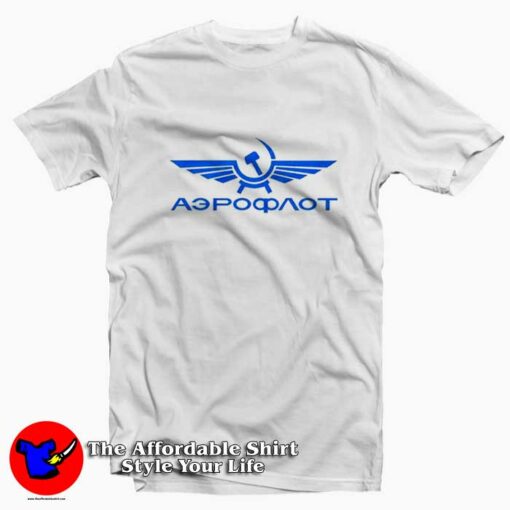 Aeroflot Vintage Russian Airline Unisex T-shirt On Sale