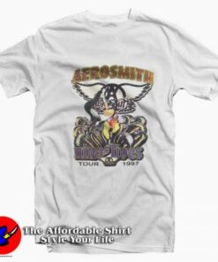 Aerosmith Nine Lives Tour Vintage Unisex T-shirt On Sale Aerosmith Nine Lives Tour Vintage Unisex T-shirt On Sale