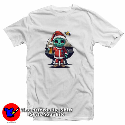 Alien Santa Claus Character Goblin Celebrating Christmas T-Shirt