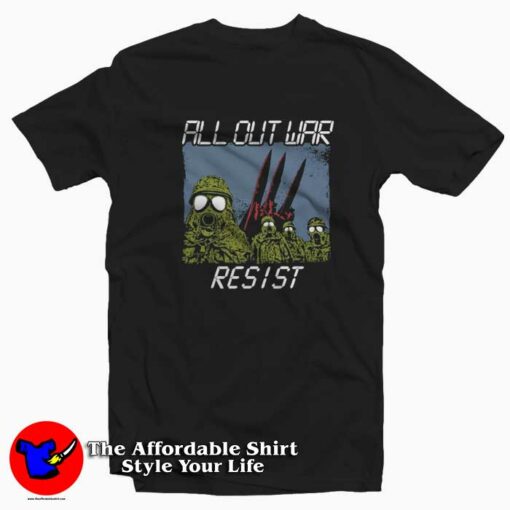 All Out War Resist Vintage Graphic Unisex T-shirt On Sale