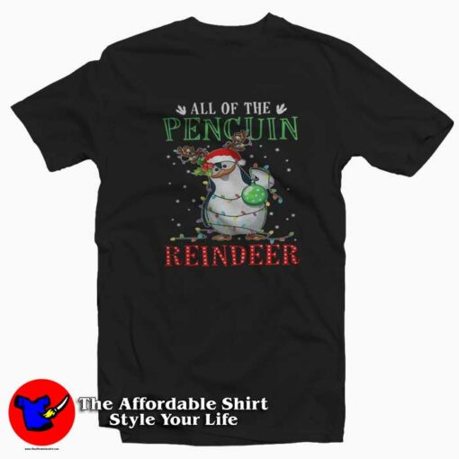 All of the Penguin Reindeer Light Christmas T-shirt On Sale