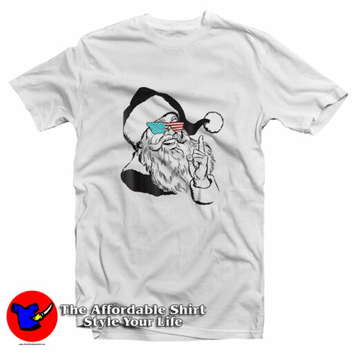 American Santa Cool Santa Claus Christmas T-Shirt