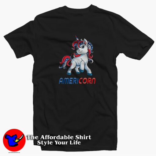 Americorn Funny Unicorn 4th of July Unisex T-Shirt On Sale