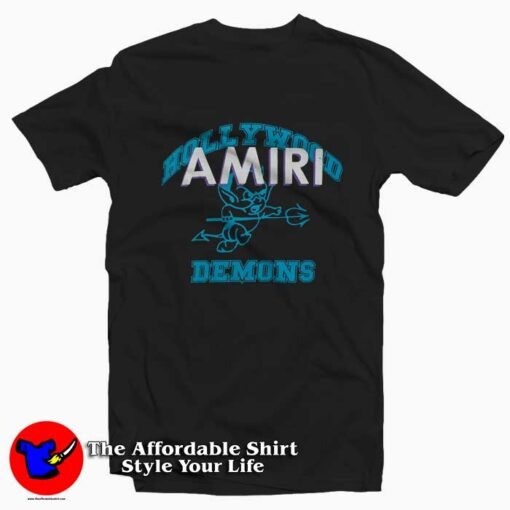 Amiri Hollywood Demons Distressed Unisex T-shirt On Sale