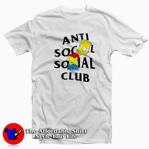 Anti Social Social Club x Bart Simpson T-Shirt Cheap Trendy