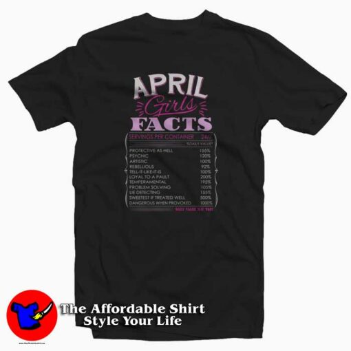 April Girl Facts Born in April Birthday T-Shirt Cheap