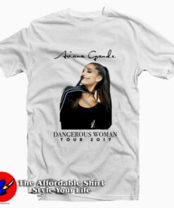 Ariana Grande Tour Dangerous Smilley T-shirt On Sale Ariana Grande Tour Dangerous Smilley T-shirt On Sale