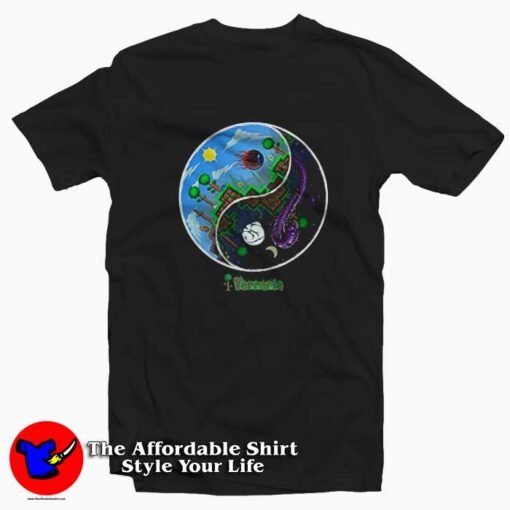 Awesome Terraria Night and Day Unisex T-shirt On Sale