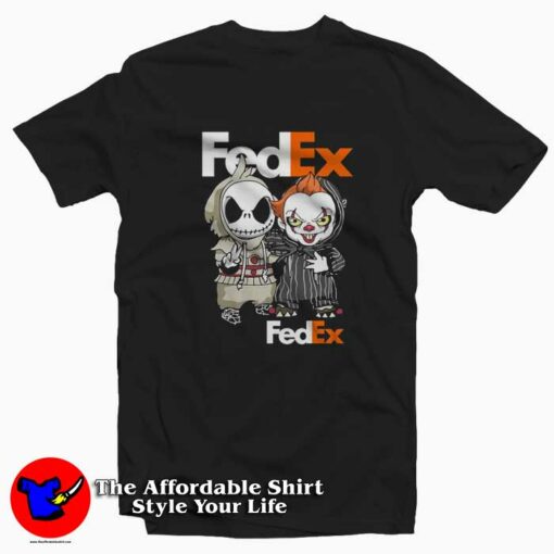 Baby Jack Skeleton and Baby Pennywise Fedex T-shirt On Sale