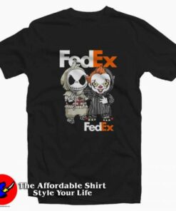 Baby Jack Skeleton and Baby Pennywise Fedex T-shirt On Sale 1 Baby Jack Skeleton and Baby Pennywise Fedex T shirt On Sale 2