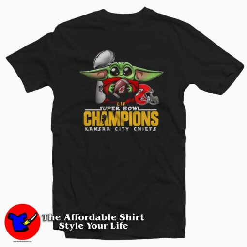 Baby Yoda Chiefs Super Bowl Champions T-Shirt On Sale