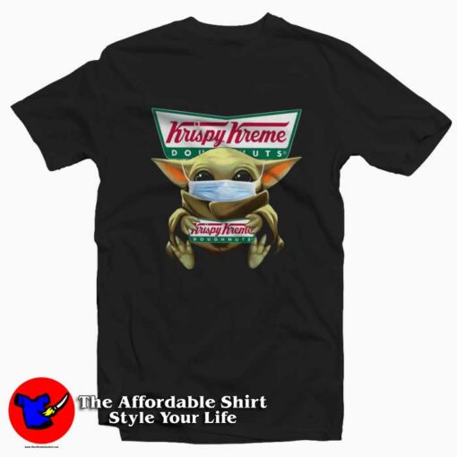 Baby Yoda Hug Krispy Kreme Doughnuts T-shirt On Sale