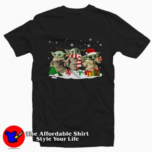 Baby Yoda The Mandalorian Christmas T-shirt On Sale