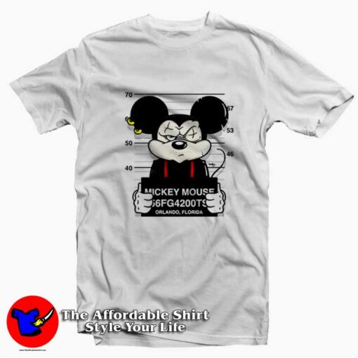 Bad Mickey Mouse Disney Mugshot Unisex T-shirt On Sale