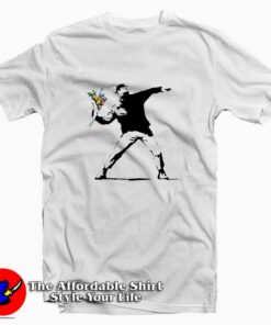 Banksy Flower Thrower Hipster Unisex T-shirt On Sale Banksy Flower Thrower Hipster Unisex T-shirt On Sale