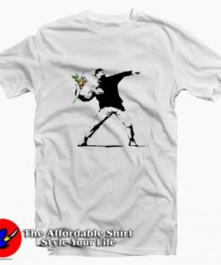 Banksy Flower Thrower Hipster Unisex T-shirt On Sale