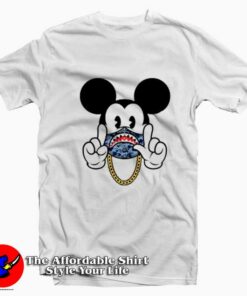 Bape X Mickey Gang Parody Unisex T shirt On Sale 1