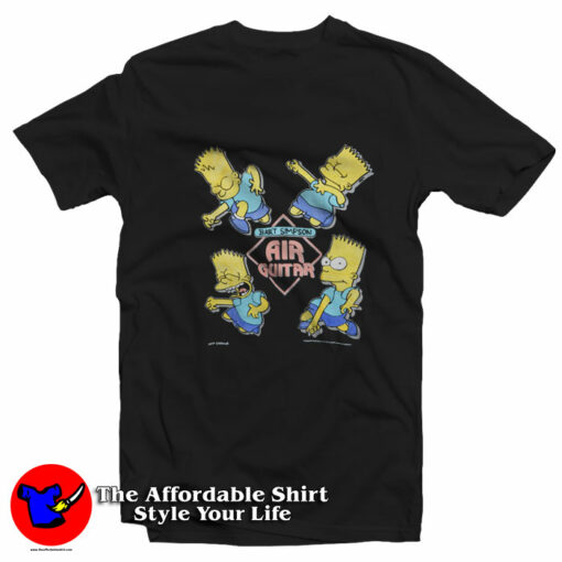 Bart Simpson Air Guitar Vintage 90s Unisex T-Shirt On Sale