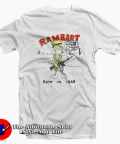 Bart Simpson Rambo Rambart Funny Parody T-Shirt On Sale Bart Simpson Rambo Rambart Funny Parody T-Shirt On Sale