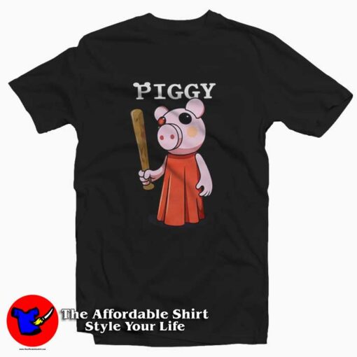 Baseball Bat Piggy Character Unisex T-shirt On Sale