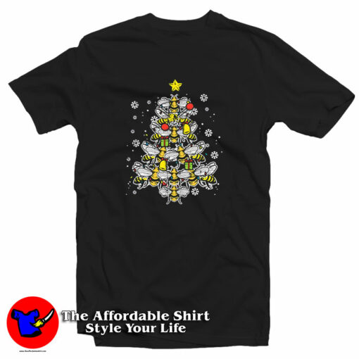 Bees Christmas Tree Xmas Beekeeper T-Shirt