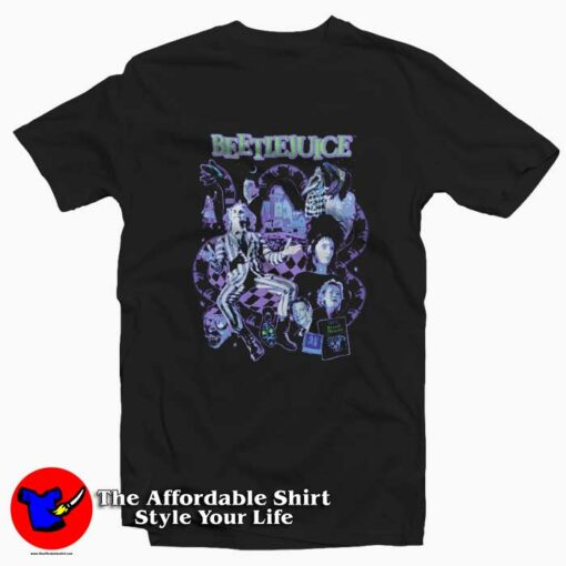 Beetlejuice Purple Tonal Poster Girls T-shirt On Sale