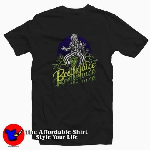 Beetlejuice Three Times Text Unisex T-shirt On Sale