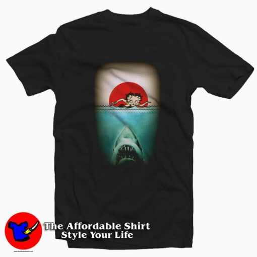 Betty Boop Jaws Movie Funny Parody T-shirt On Sale