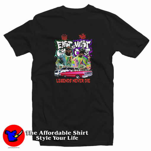 Biggie Smalls East Coast Vs Tupac Shakur West Coast Legends T-Shirt