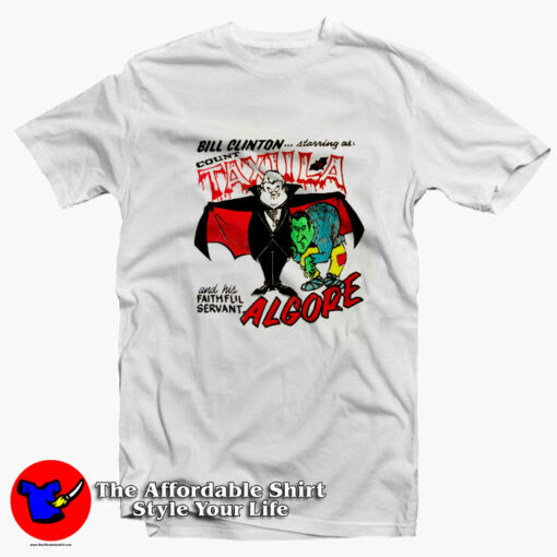 Bill Clinton Al Gore Political Dracula Parody T-Shirt On Sale