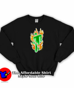 Billie Eilish Flaming Neon Official Logo Sweatshirt On Sale Billie Eilish Flaming Neon Official Logo Sweatshirt On Sale