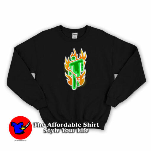 Billie Eilish Flaming Neon Official Logo Sweatshirt On Sale