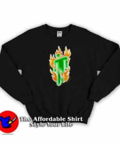 Billie Eilish Flaming Neon Official Logo Sweatshirt On Sale Billie Eilish Flaming Neon Official Logo Sweatshirt On Sale