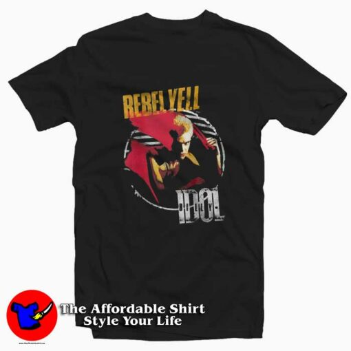 Billy Idol Rebel Yell Punk Rock Concert T-Shirt On Sale