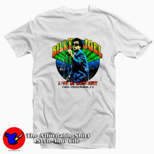 Billy Joel Live In Concert Graphic Vintage T-Shirt On Sale