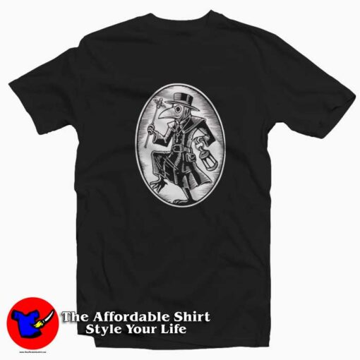 Black Death Plague Doctor Frame Graphic T-shirt On Sale