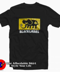 Black Label Elephant Block Graphic T-Shirt Cheap Black Label Elephant Block Graphic T-Shirt Cheap
