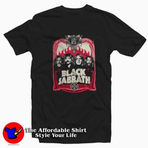 Black Sabbath Red Flames Vintage Unisex T-shirt On Sale