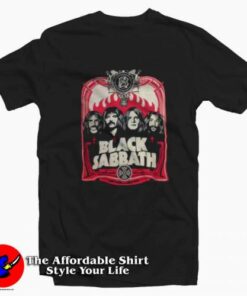 Black Sabbath Red Flames Vintage Unisex T-shirt On Sale Black Sabbath Red Flames Vintage Unisex T-shirt On Sale