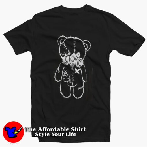 Black & White Contrast Masked Bear Unisex T-Shirt On Sale