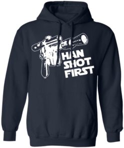Blaster gun han shot first shirt