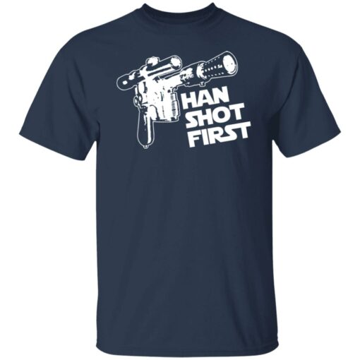 Blaster gun han shot first shirt