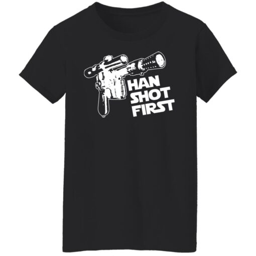 Blaster gun han shot first shirt