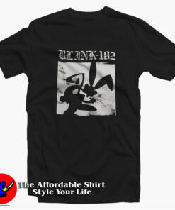 Blink-182 Black & White Pop Punk Bunny T-shirt On Sale Blink-182 Black & White Pop Punk Bunny T-shirt On Sale