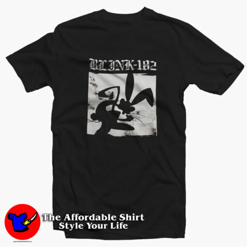 Blink-182 Black & White Pop Punk Bunny T-shirt On Sale