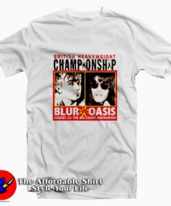 Blur vs Oasis British Heavyweight Championship T-Shirt On Sale Blur vs Oasis British Heavyweight Championship T-Shirt On Sale